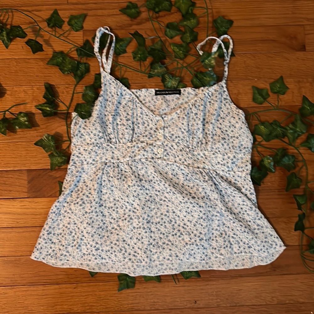 Brandy Melville - floral tie tank top